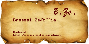 Brassai Zsófia névjegykártya